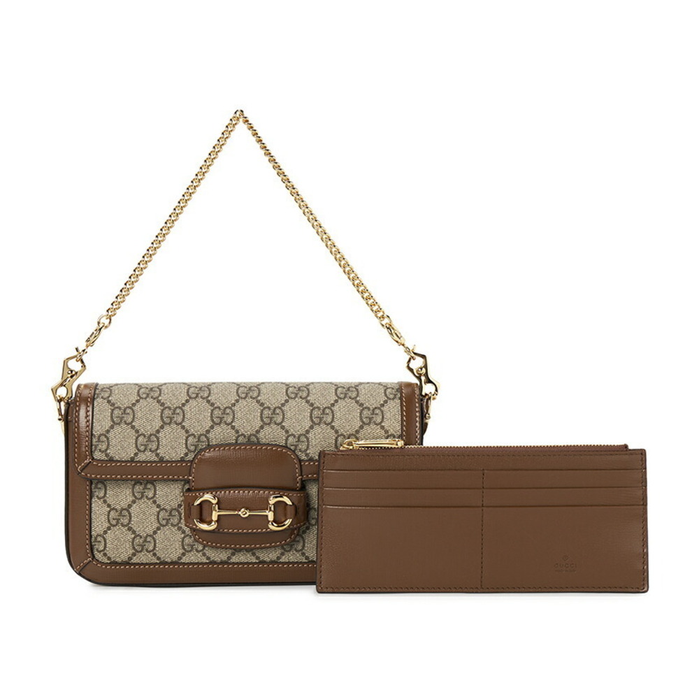 Gucci beige GG ebony shoulder Horsebit Supreme brown 1955 bag